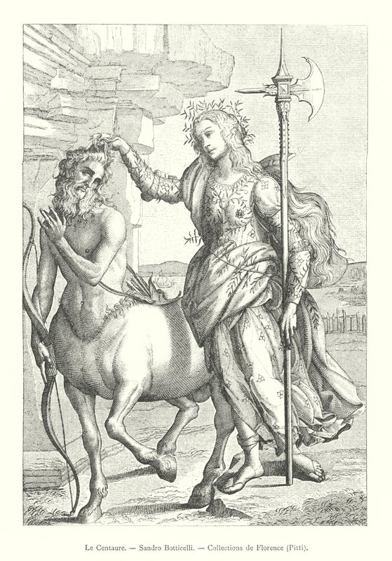 Le Centaure, Sandro Botticelli, Collections de Florence, Pitti (metszet) alkotó: Italian School