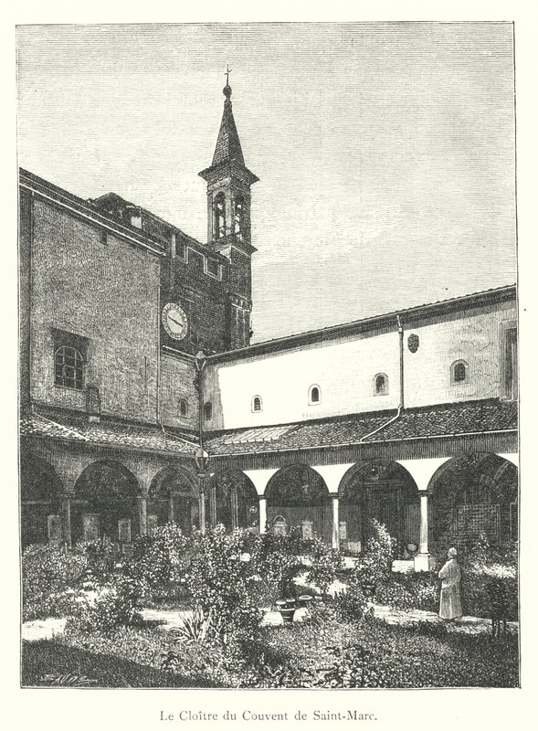 A Szent Márk kolostor kolostora (metszet) alkotó: Italian School