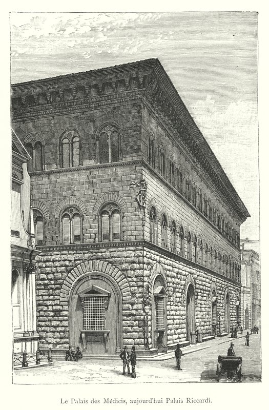 A Medici-palota, ma Palazzo Riccardi (metszet) alkotó: Italian School