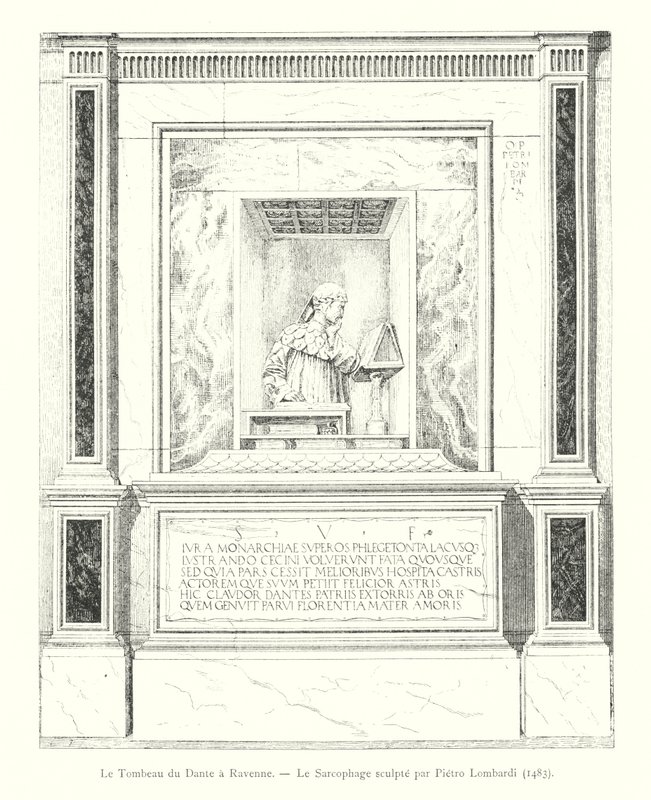 Dante sírja Ravennában, Pietro Lombardi által szobrászott szarkofág alkotó: Italian School