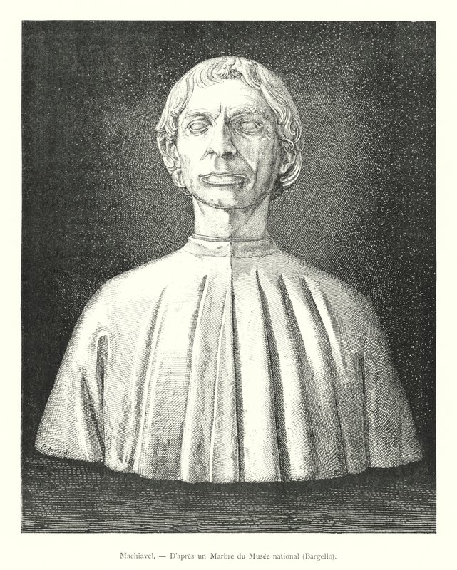 Machiavelli, Márvány után a Nemzeti Múzeumból, Bargello (metszet) alkotó: Italian School