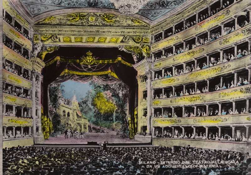 Milánó, belső tér, Theatro Alla Scala (fotó) alkotó: Italian School