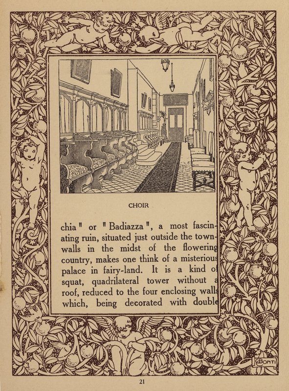 Oldal a San Domenico Palace Hotel, Taormina prospektusából (litho) alkotó: Italian School