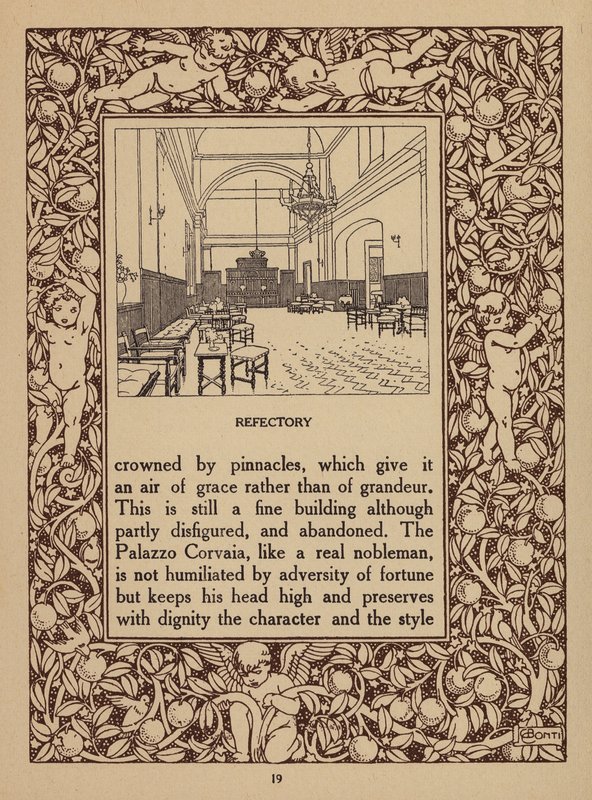 Oldal a San Domenico Palace Hotel, Taormina prospektusából (litho) alkotó: Italian School