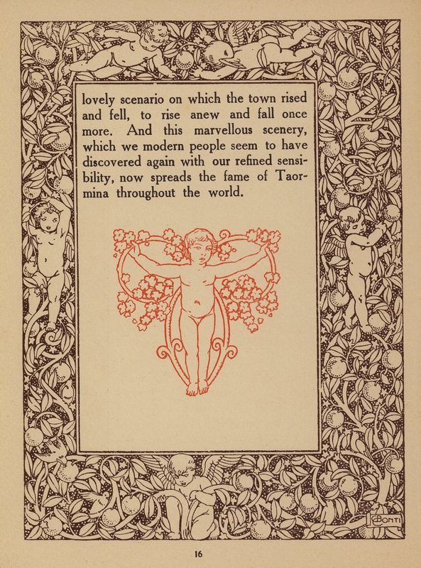 Oldal a San Domenico Palace Hotel, Taormina prospektusából (litho) alkotó: Italian School
