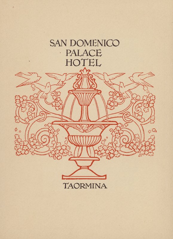 Oldal a San Domenico Palace Hotel, Taormina prospektusából (litho) alkotó: Italian School