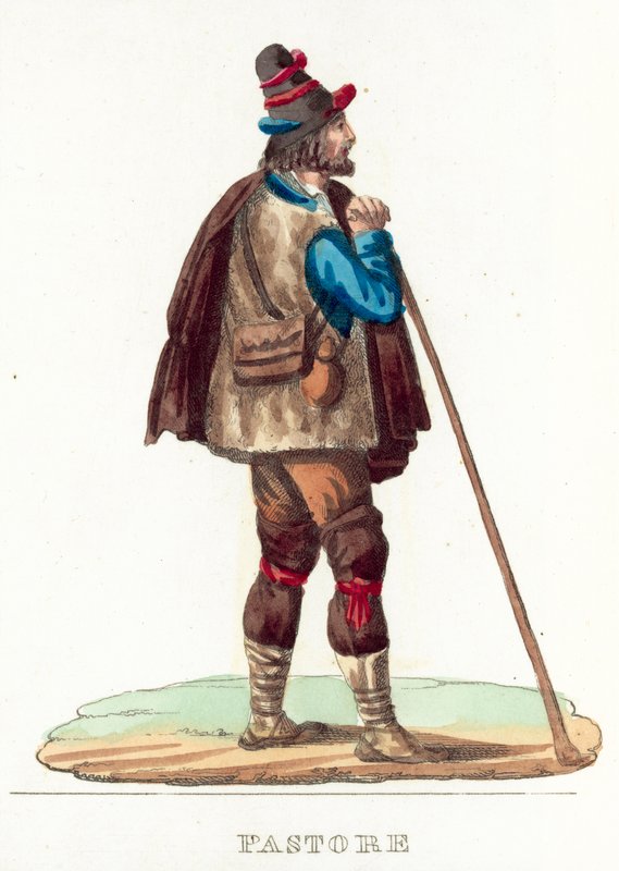 Pastore (színes metszet) alkotó: Italian School