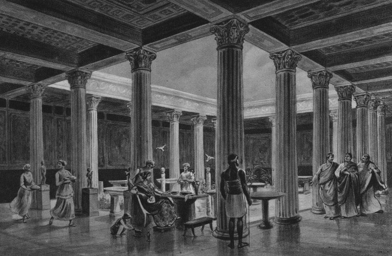 Pompei: A Vettii háza (litho) alkotó: Italian School