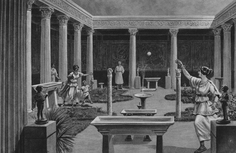 Pompei: A Vettii háza (litho) alkotó: Italian School