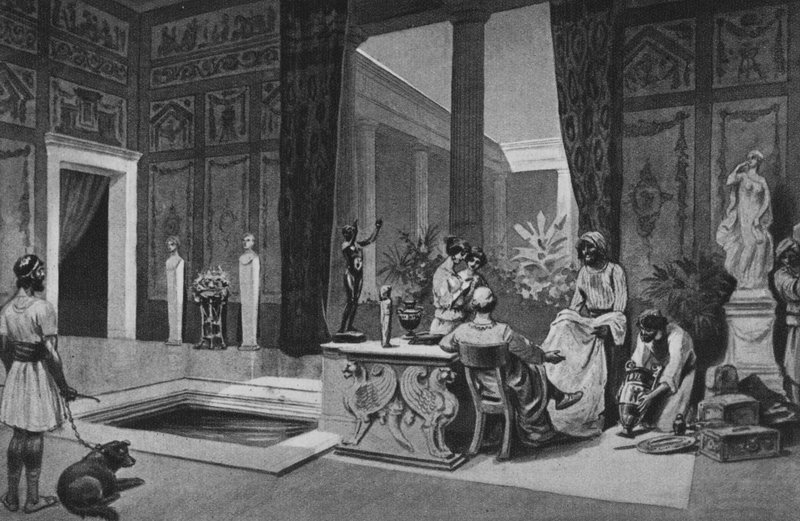 Pompei: Meleager háza (litho) alkotó: Italian School