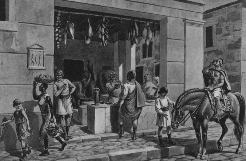 Pompei: egy raktár (litho) alkotó: Italian School