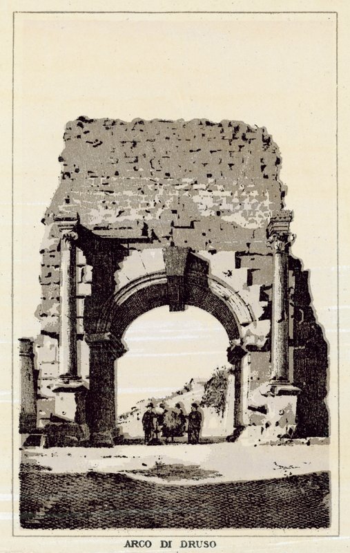 Róma: Drusus boltíve (litho) alkotó: Italian School