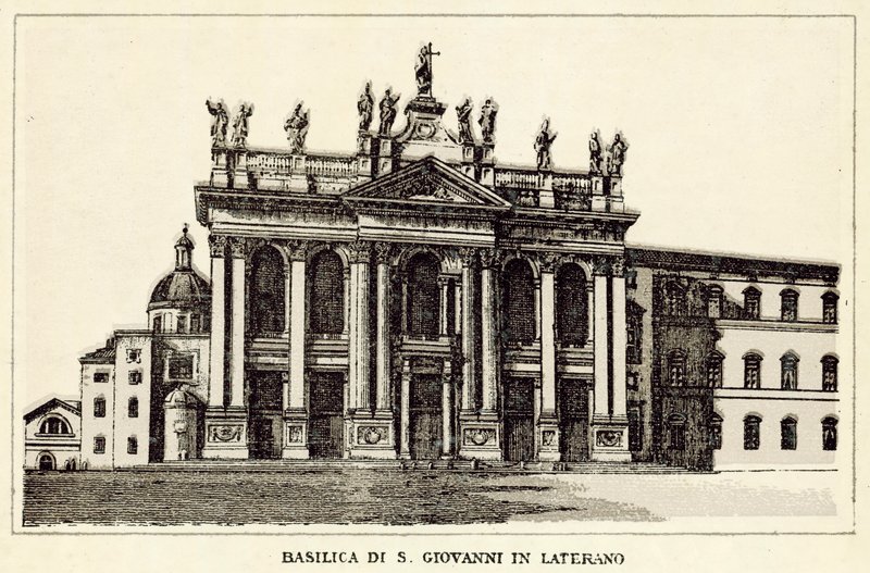 Róma: Lateráni Szent János-bazilika (litho) alkotó: Italian School