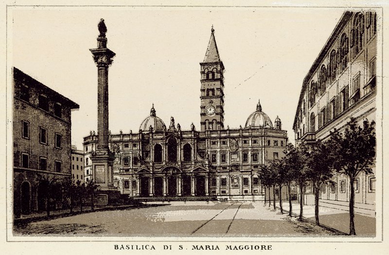 Róma: S Maria Maggiore-bazilika (litho) alkotó: Italian School