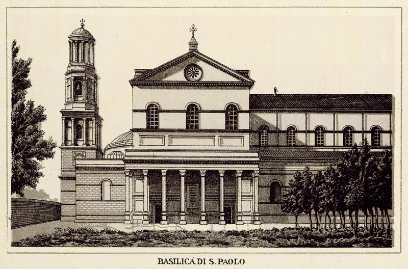 Róma: Basilica Di S Paolo (litho) alkotó: Italian School