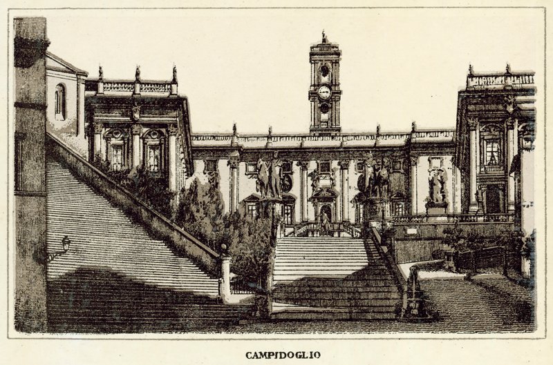 Róma: Campidoglio (litho) alkotó: Italian School