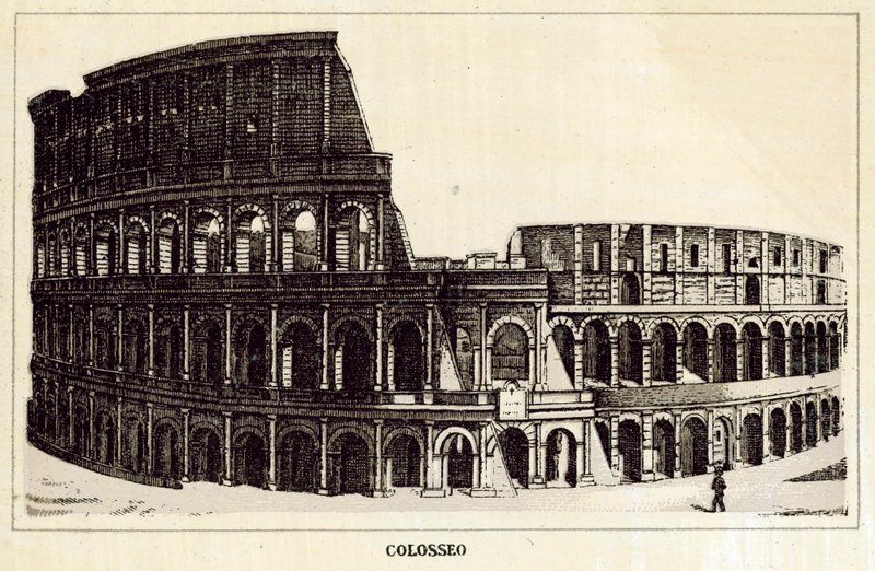 Róma: Colosseum (litho) alkotó: Italian School