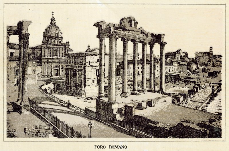 Róma: Forum Romanum (litho) alkotó: Italian School