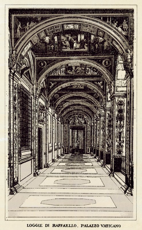 Róma: Loggie Di Raffaello, Vatikáni Palota (litho) alkotó: Italian School
