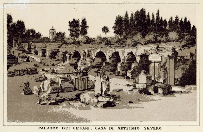 Róma: Palazzo Dei Cesari, Septimius Severus háza (litho) alkotó: Italian School