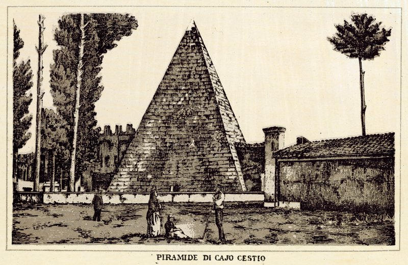Róma: Cajo Cestio piramis (litho) alkotó: Italian School