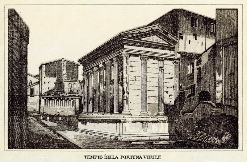 Róma: Virile Fortune temploma (litho) alkotó: Italian School