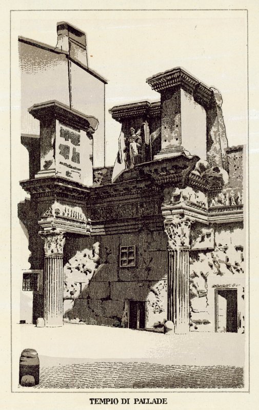 Róma: Pallas temploma (litho) alkotó: Italian School