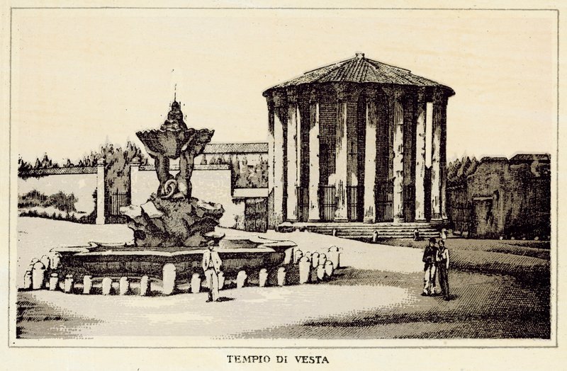 Róma: Vesta temploma (litho) alkotó: Italian School