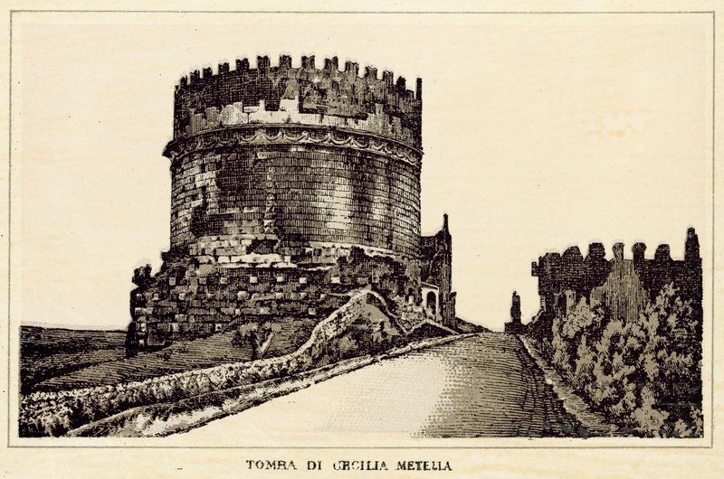 Róma: Cecilia Metella sírja (litho) alkotó: Italian School