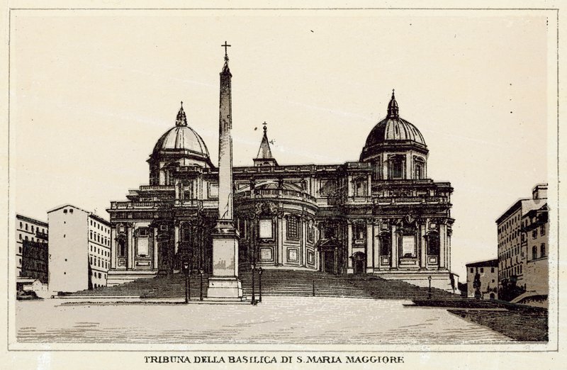 Róma: a S Maria Maggiore-bazilika tribünje (litho) alkotó: Italian School