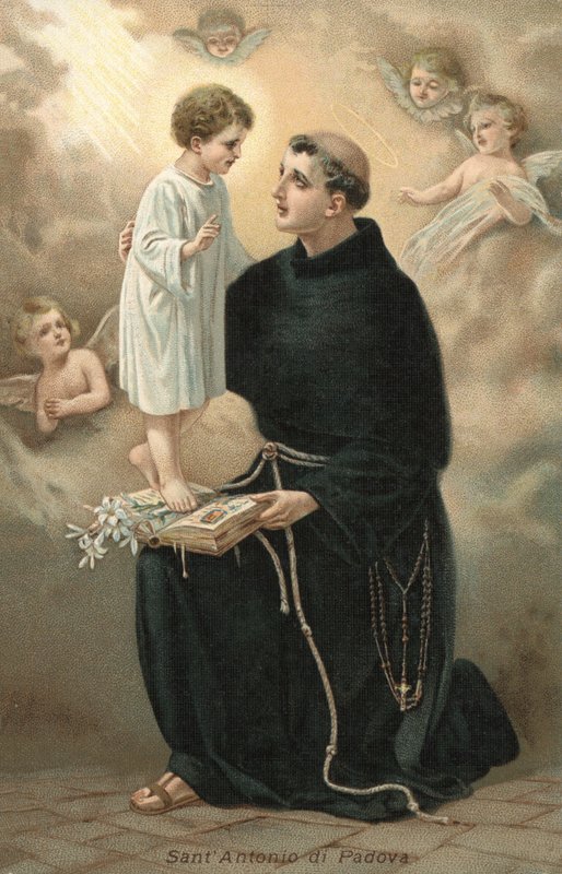 Páduai Szent Antal (színes litográfia) alkotó: Italian School