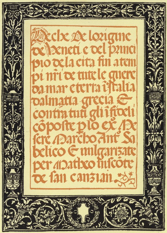 Marco Antonio Sabellico krónikája alkotó: Italian School