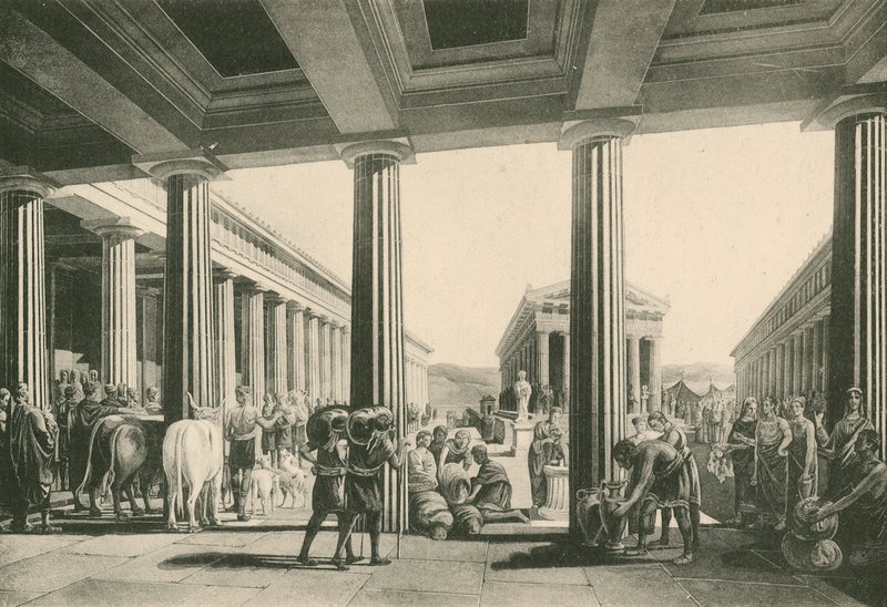 Csere a háromszögfórumban (mélynyomás) alkotó: Italian School