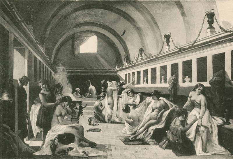 A Nők Frigidariuma a Stabian fürdőben, ahogy volt (mélynyomás) alkotó: Italian School