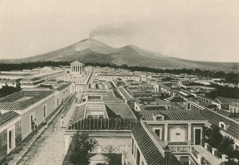 Pompeii panoráma, ahogy volt (mélynyomás) alkotó: Italian School