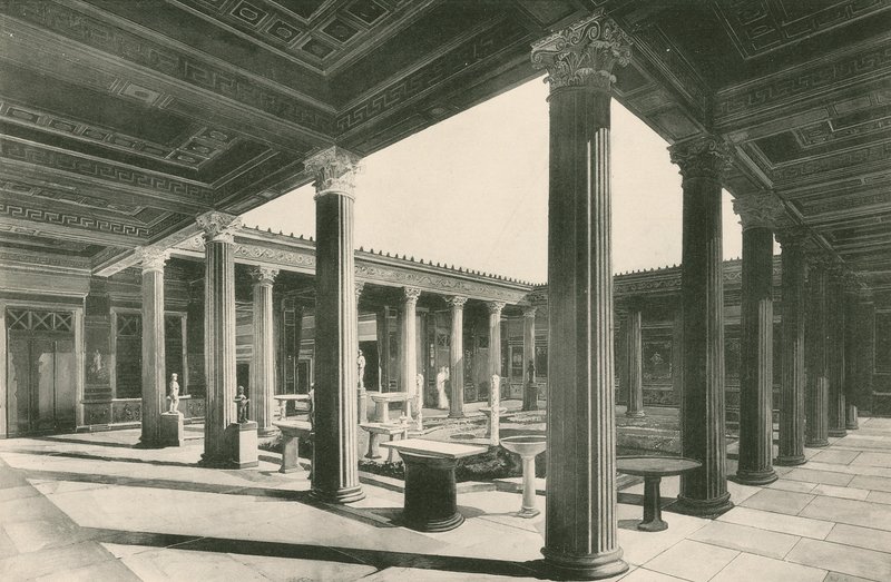Peristyle a Vettii házában (mélynyomás) alkotó: Italian School