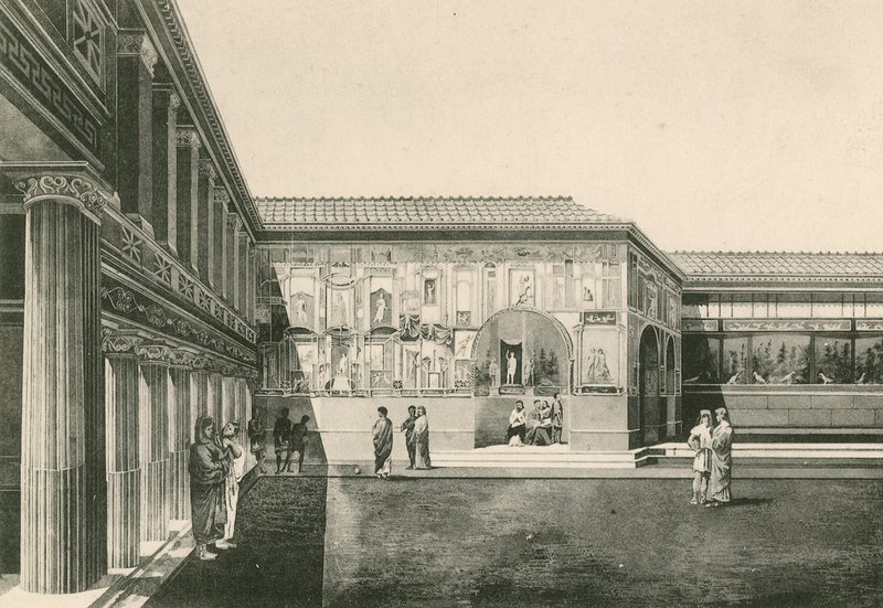 A Stabian fürdő – A stukkók udvara, ahogy volt (mélynyomás) alkotó: Italian School
