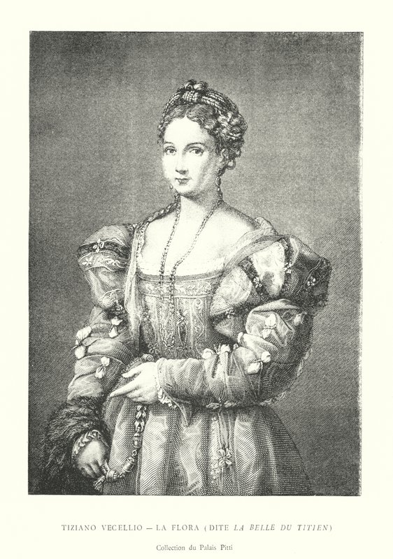 Tiziano Vecellio, La Flora, Say La Belle du Titien, Collection du Palais Pitti (metszet) alkotó: Italian School