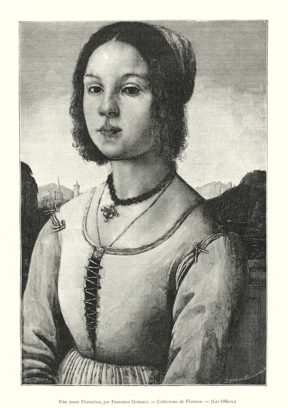 Egy fiatal firenzei, Francesco Granacci, Firenzei gyűjtemények, Az Uffizi (metszet) alkotó: Italian School