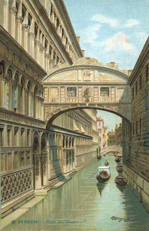 Velence, Olaszország, Sóhajok hídja (kromolito) alkotó: Italian School