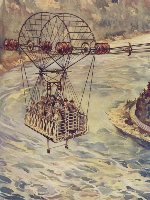 Átkelés a Niagara-vízesésen drótkötélpályán alkotó: J. Allen Shuffrey