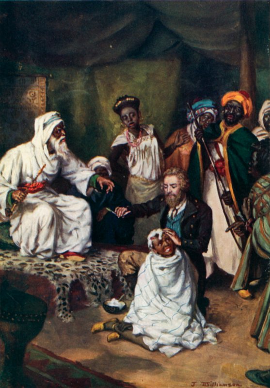 Mungo Park, Ali emír alkalmazott fodrászként alkotó: J. Williamson
