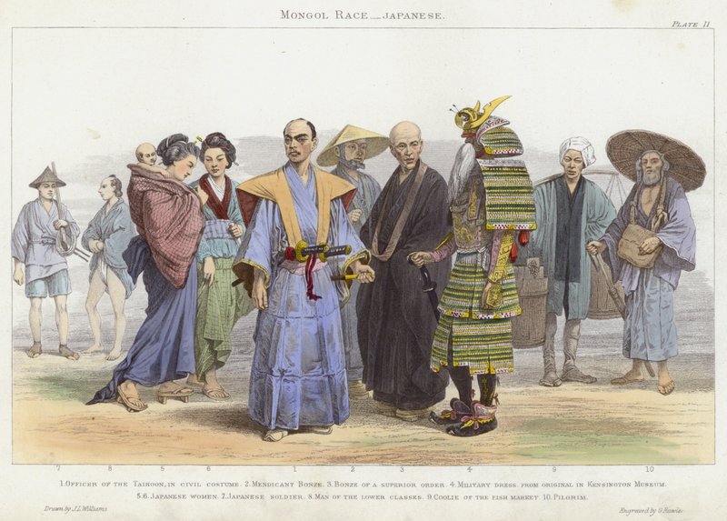 Mongol Race, japán (színes metszet) alkotó: J.L. (after) Williams