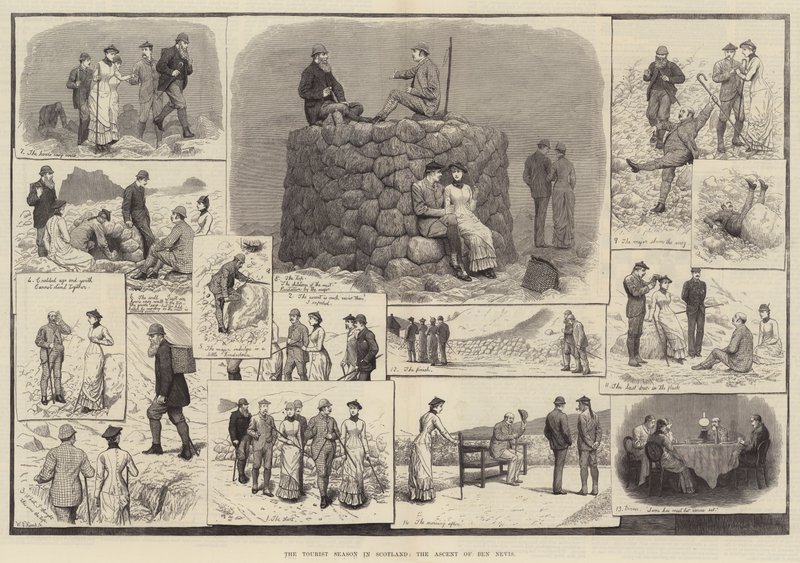 A turistaszezon Skóciában, a Ben Nevis felemelkedése alkotó: J.M.L. Ralston