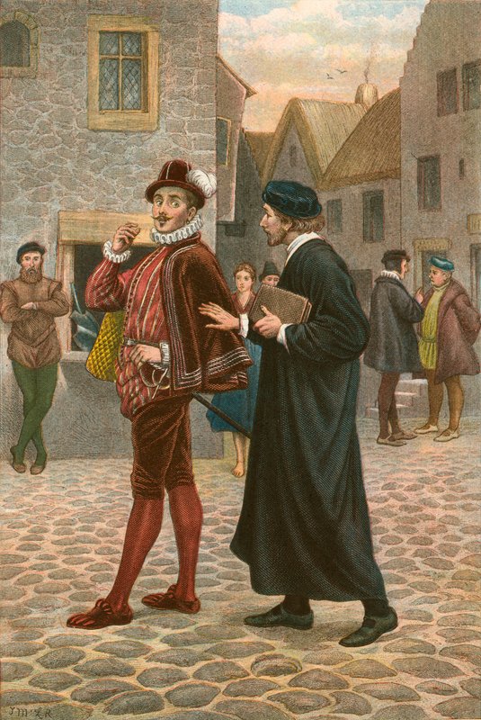 John Welch megszólítja Robert Glendinninget, és előre jelzi, hogy őt hívják meg a minisztériumba utódjának. alkotó: J.M.L. Ralston