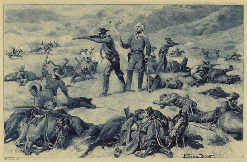 Custer utolsó állása (litho) alkotó: J. (after) Steeple Davis