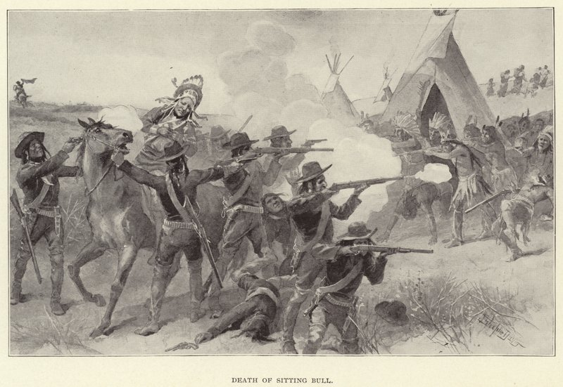Az ülő bika halála (litho) alkotó: J. (after) Steeple Davis