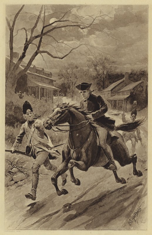 Paul Revere utazása (litho) alkotó: J. (after) Steeple Davis