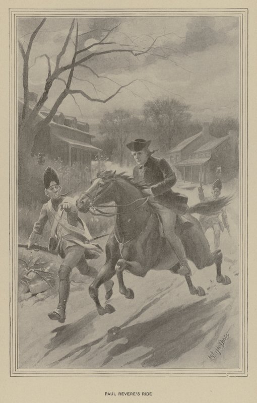 Paul Revere lovaglása (litho) alkotó: J. (after) Steeple Davis