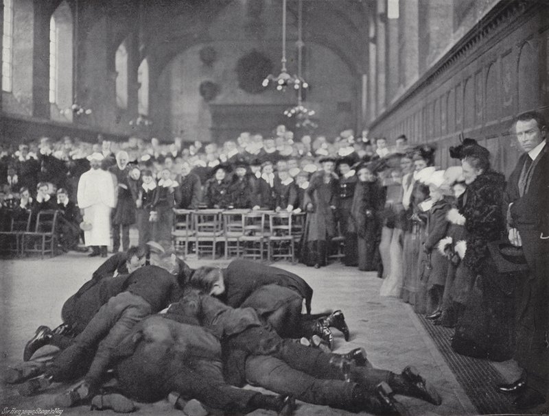 Palacsintázás a Westminster Iskolában, a The Greeze-ben alkotó: J. Benjamin Stone